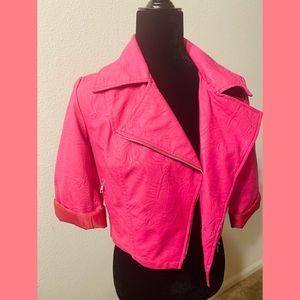 Pink leather jacket